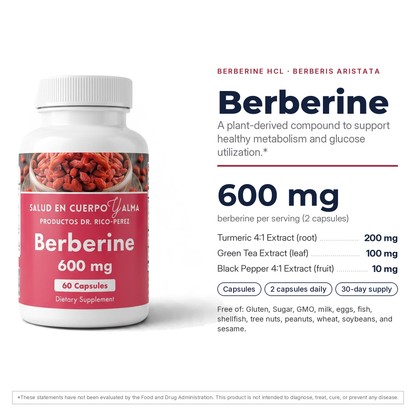 Dr. Rico Perez Berberine facts card
