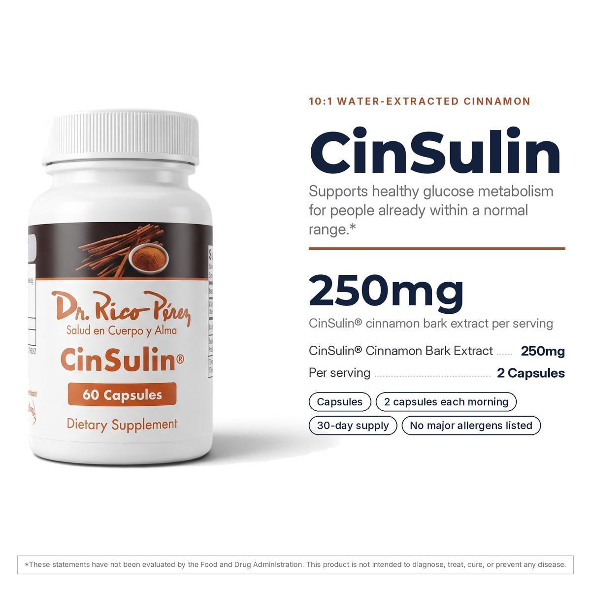 Dr. Rico Perez CinSulin facts card