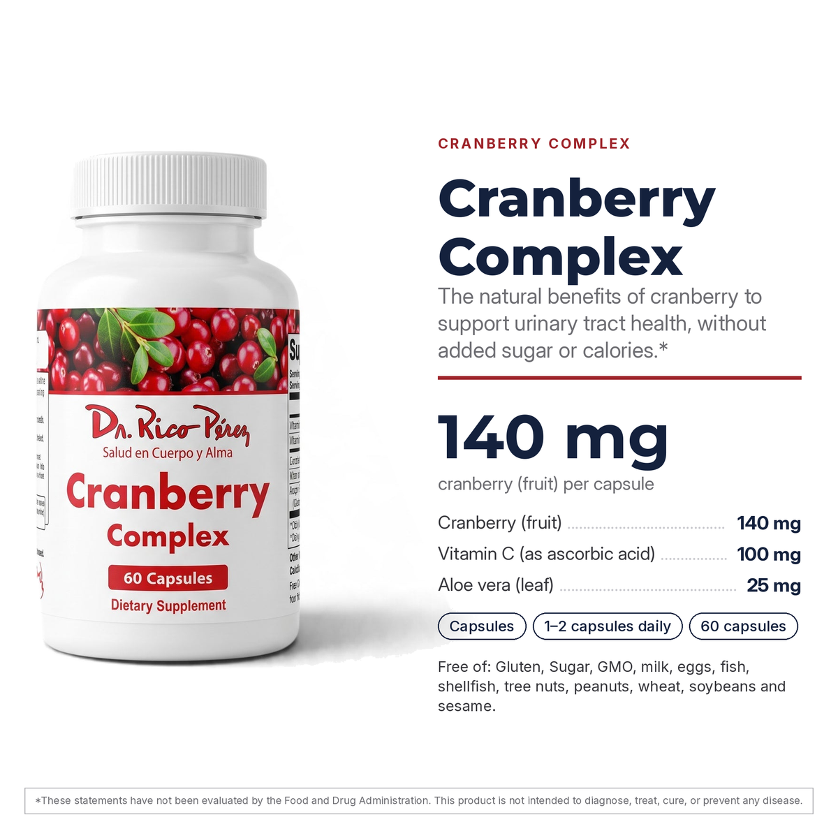 Dr. Rico Perez Cranberry Complex facts card