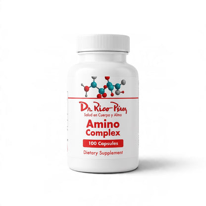 Dr. Rico Perez Amino Complex 100 Capsules bottle, front