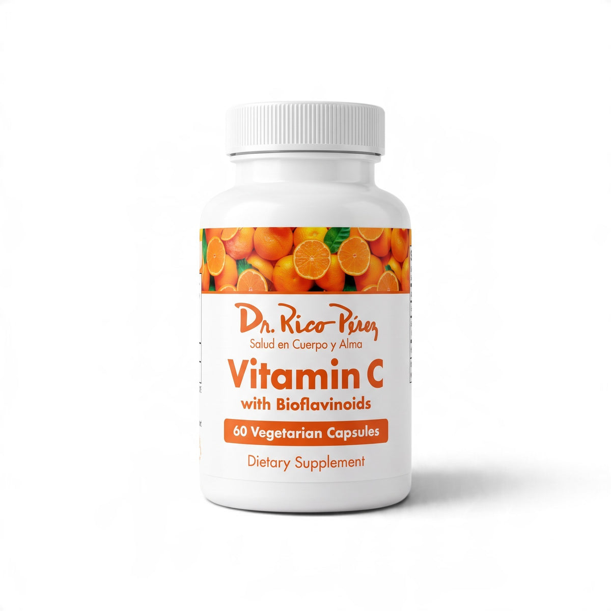 Dr. Rico Perez Vitamin C with Bioflavonoids 60 Vegetarian Capsules bottle, front