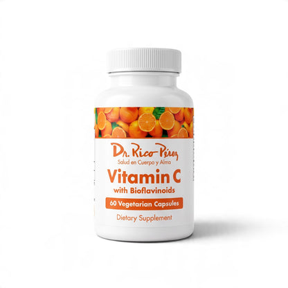 Dr. Rico Perez Vitamin C with Bioflavonoids 60 Vegetarian Capsules bottle, front