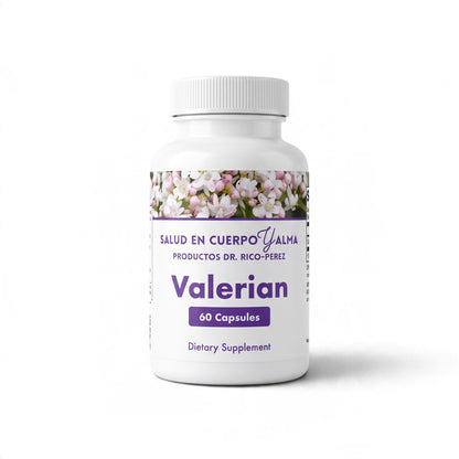 Dr. Rico Perez Valerian 60 Capsules bottle, front