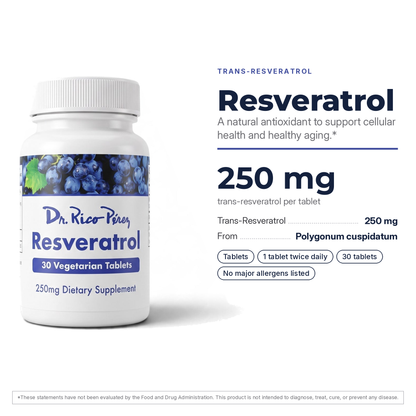 Dr. Rico Perez Resveratrol facts card