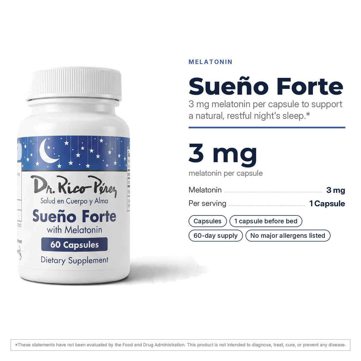 Dr. Rico Perez Sueno Forte facts card