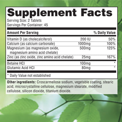 Calcium, Magnesium & Zinc